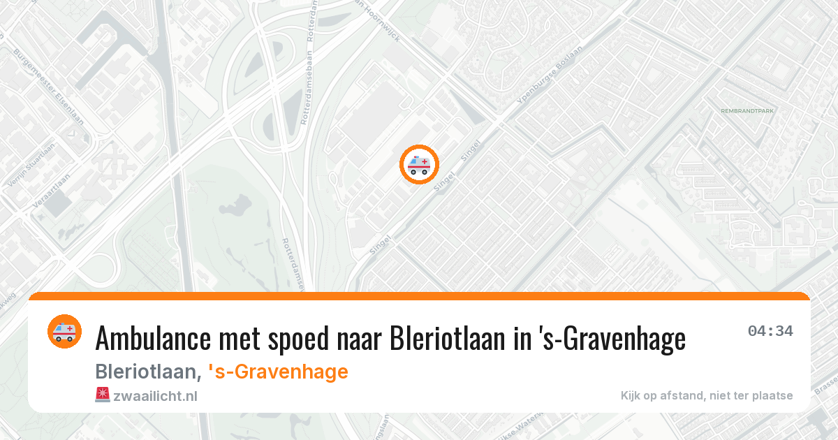 Ambulance met spoed naar Bleriotlaan in 's-Gravenhage — 10 mei 2026