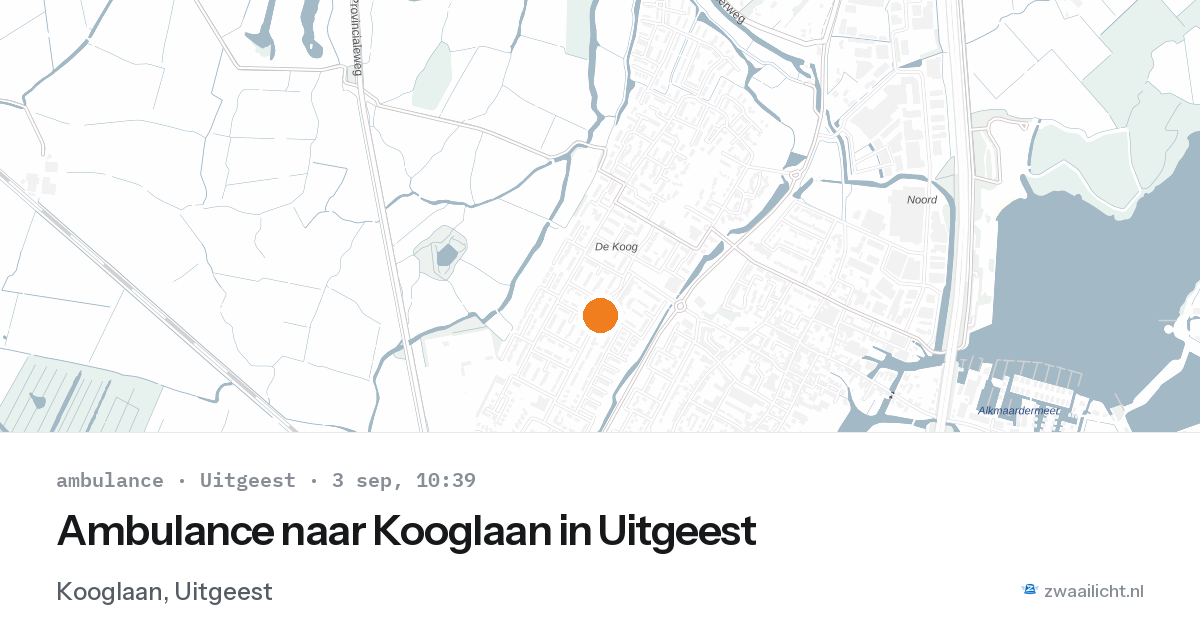 Ambulance naar Kooglaan in Uitgeest — 3 sep 2026
