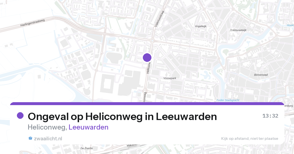 Ongeval op Heliconweg in Leeuwarden — 27 aug 2026