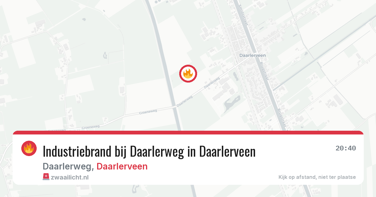 Industriebrand bij Daarlerweg in Daarlerveen — 14 jul 2026