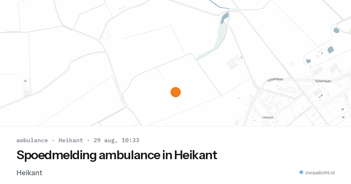 Spoedmelding ambulance in Heikant — 29 aug 2026