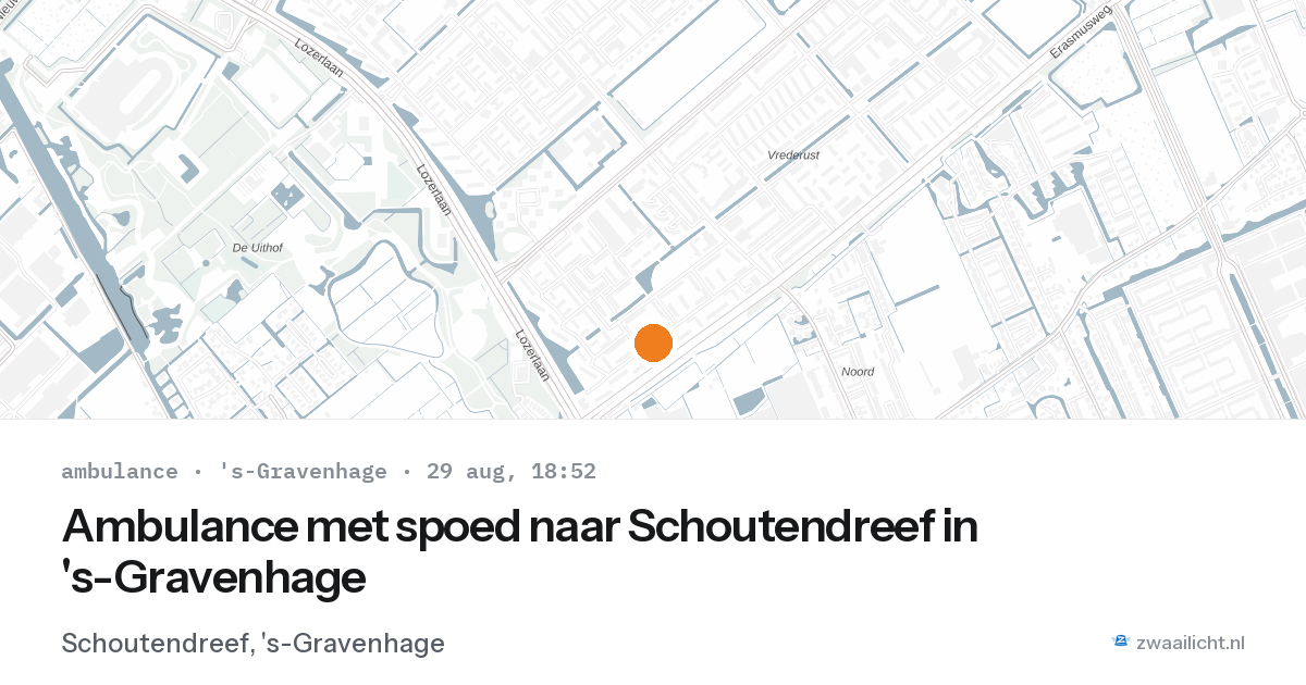 Ambulance met spoed naar Schoutendreef in 's-Gravenhage — 29 aug 2026