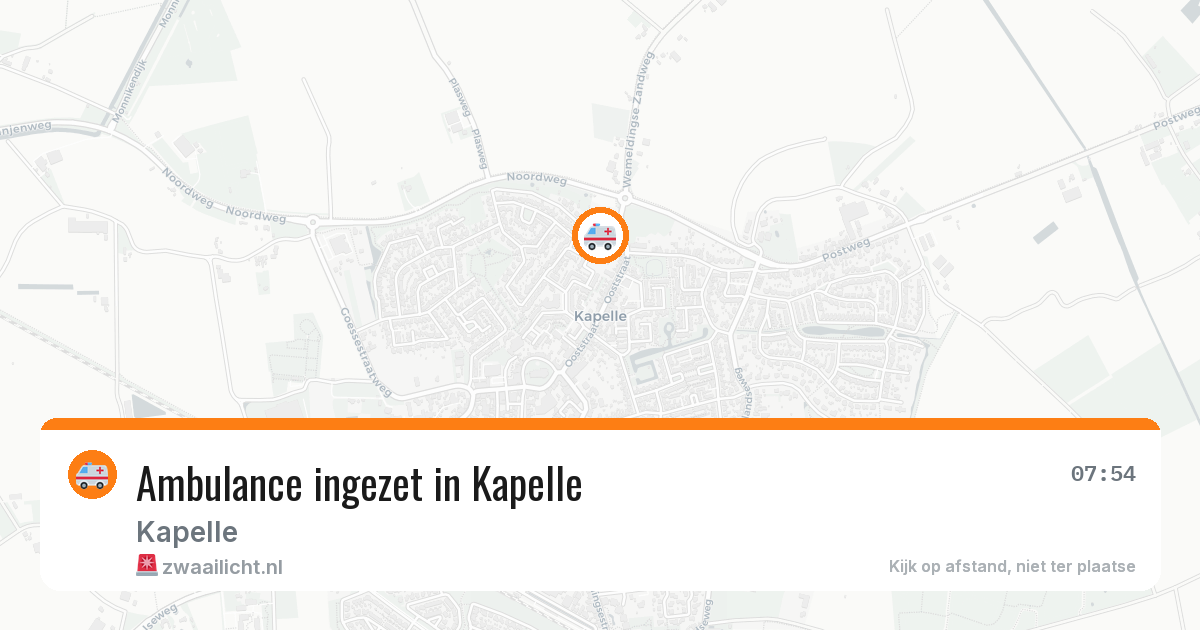 Ambulance ingezet in Kapelle — 9 jul 2026