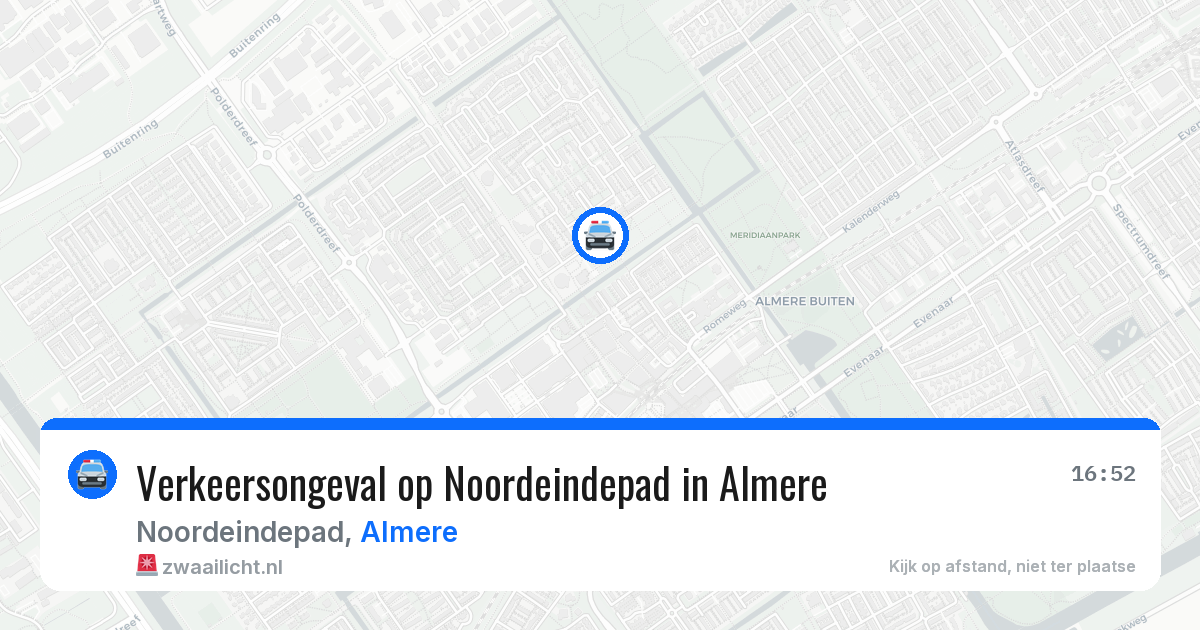 Verkeersongeval op Noordeindepad in Almere — 3 jul 2026