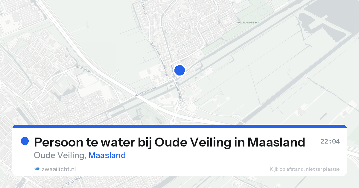 Persoon te water bij Oude Veiling in Maasland — 23 aug 2026