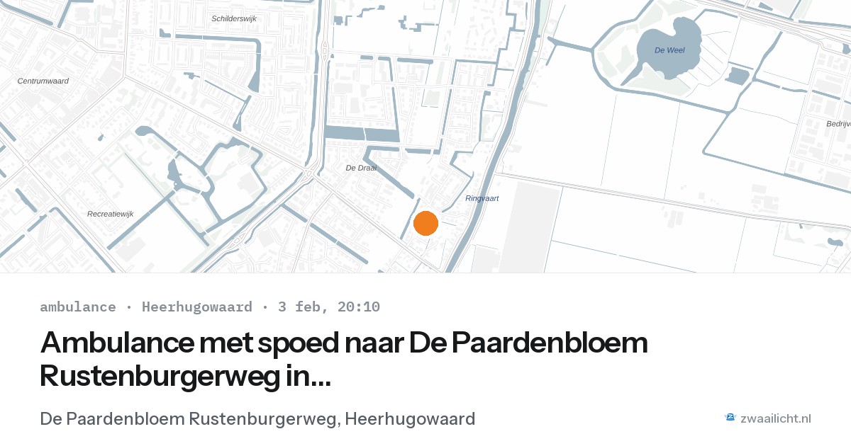 Ambulance met spoed naar De Paardenbloem Rustenburgerweg in Heerhugowaard — 3 feb 2026