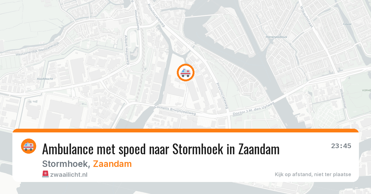 Ambulance met spoed naar Stormhoek in Zaandam — 9 aug 2026