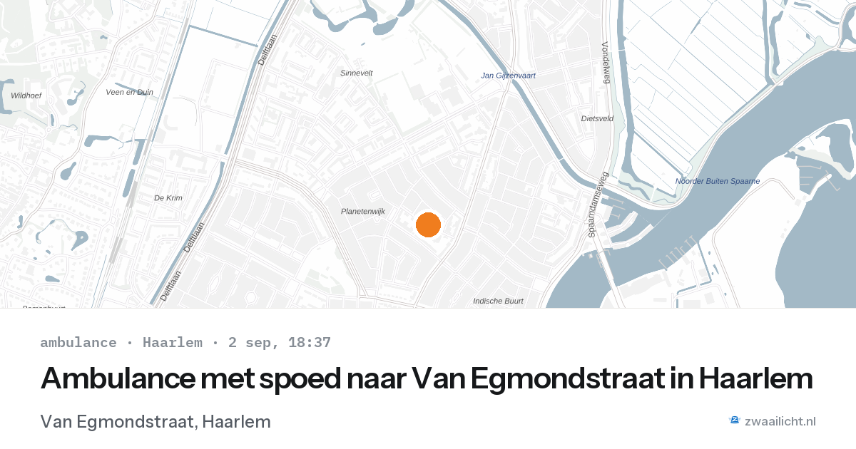 Ambulance met spoed naar Van Egmondstraat in Haarlem — 2 sep 2026