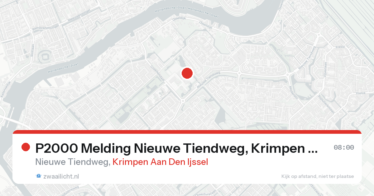 P2000 Melding Nieuwe Tiendweg, Krimpen Aan Den Ijssel — 23 aug 2026