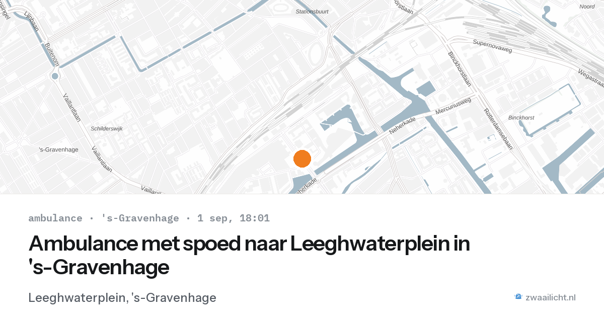 Ambulance met spoed naar Leeghwaterplein in 's-Gravenhage — 1 sep 2026