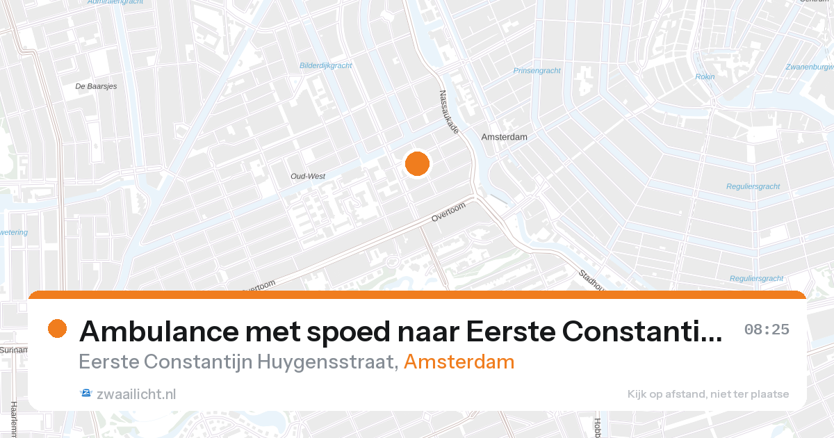 Ambulance met spoed naar Eerste Constantijn Huygensstraat in Amsterdam — 28 aug 2026