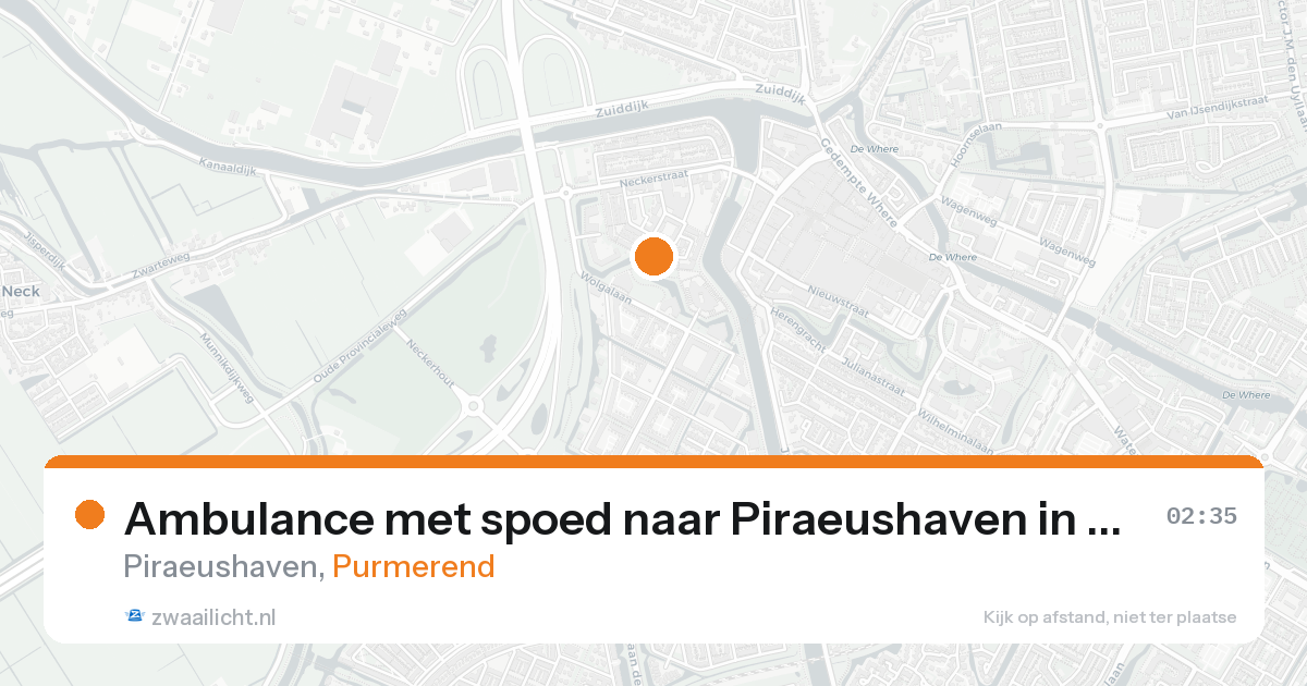 Ambulance met spoed naar Piraeushaven in Purmerend — 31 mei 2026