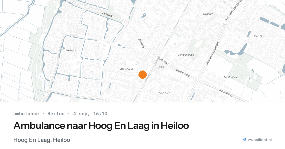Ambulance naar Hoog En Laag in Heiloo — 4 sep 2026