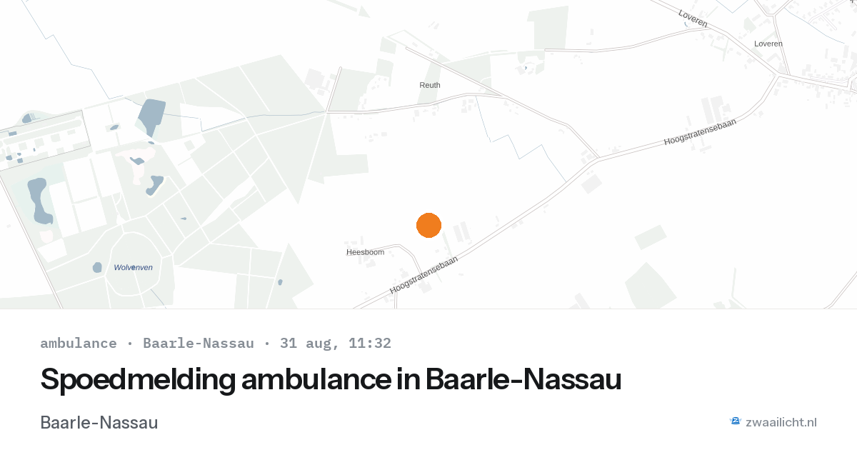 Spoedmelding ambulance in Baarle-Nassau — 31 aug 2026
