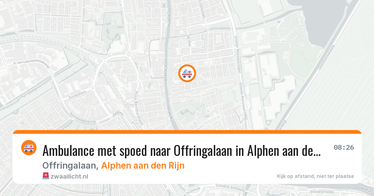 Ambulance met spoed naar Offringalaan in Alphen aan den Rijn — 13 aug 2026