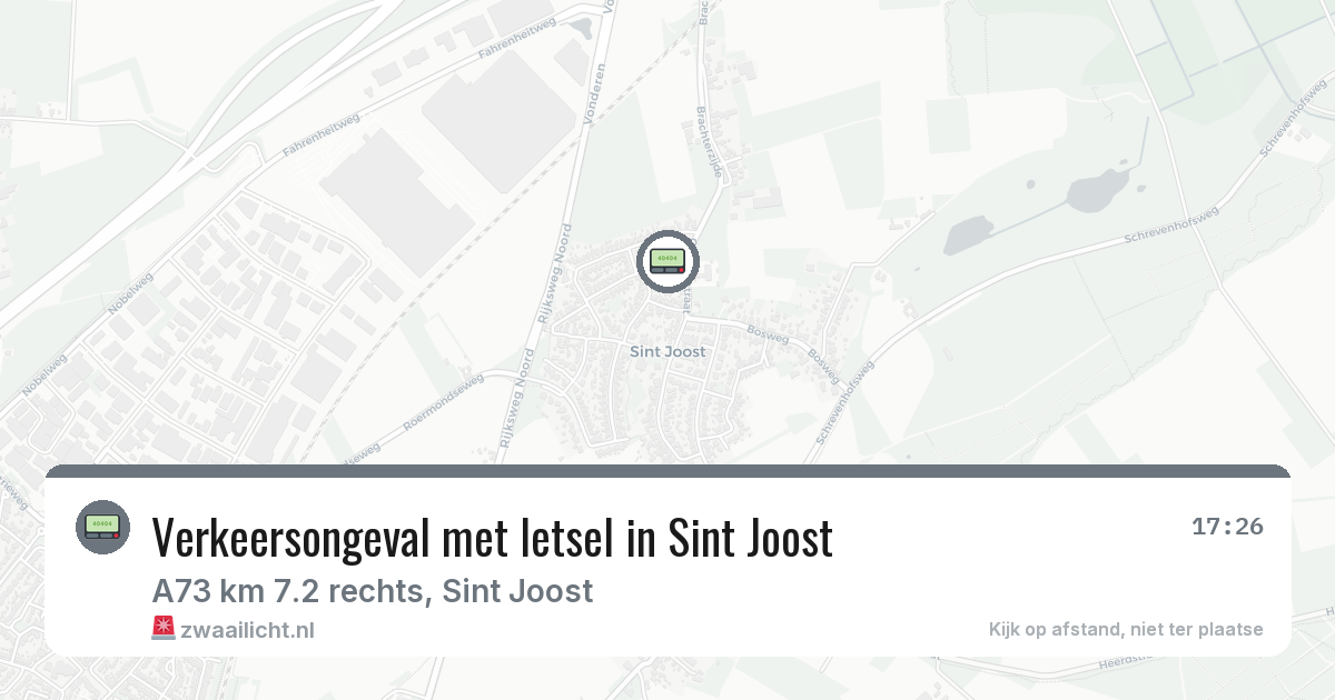 Verkeersongeval met letsel in Sint Joost — 31 mrt 2026