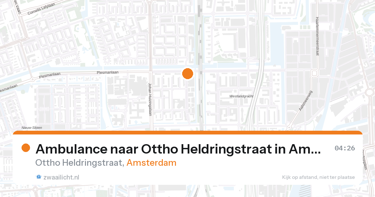Ambulance naar Ottho Heldringstraat in Amsterdam — 27 aug 2026