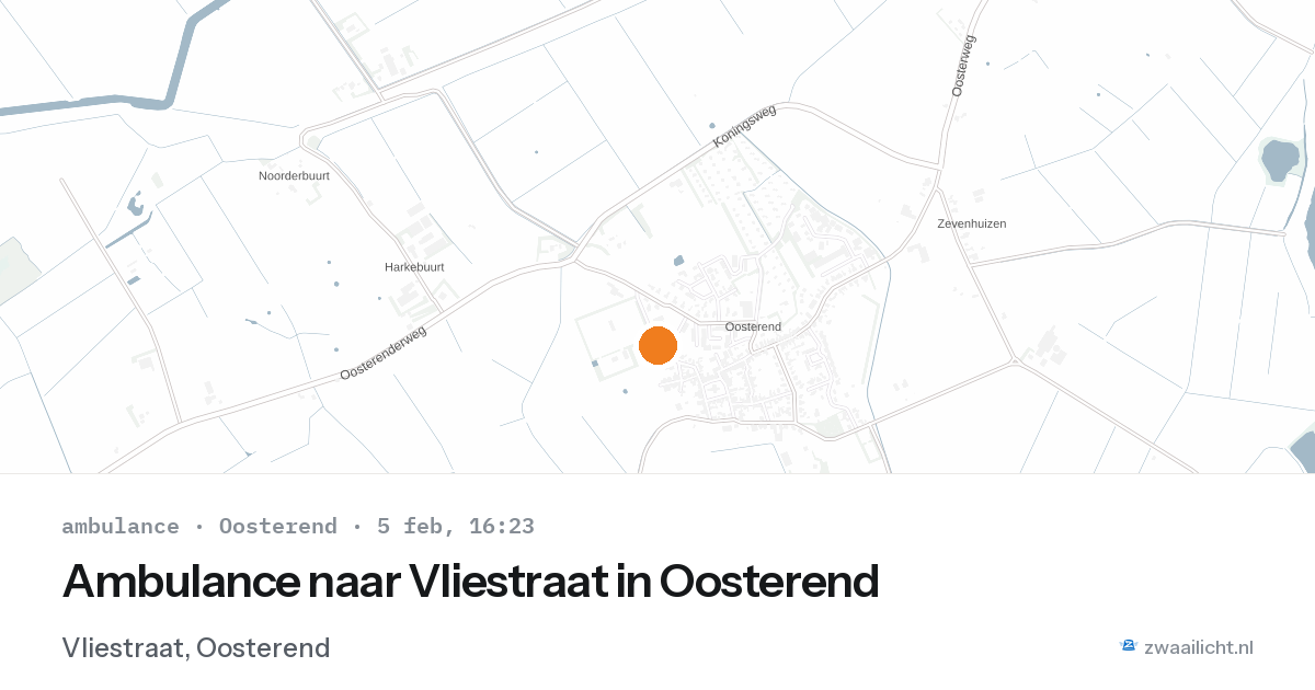 Ambulance naar Vliestraat in Oosterend — 5 feb 2026