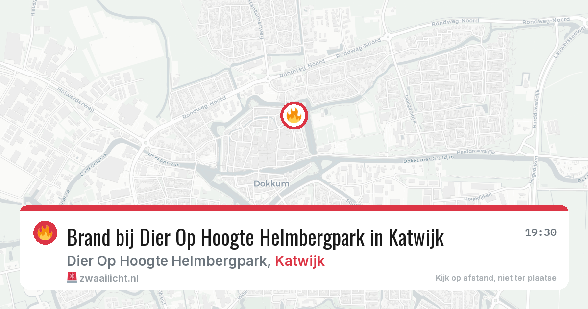 Brand bij Dier Op Hoogte Helmbergpark in Katwijk — 25 jun 2026