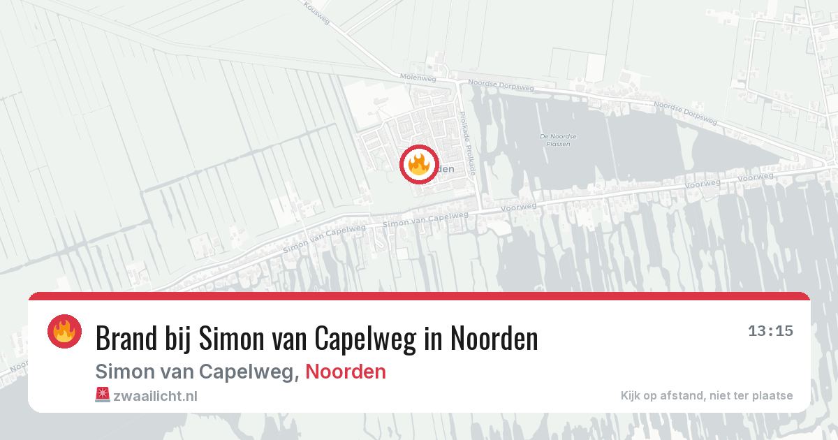 Brand bij Simon van Capelweg in Noorden — 7 mrt 2026