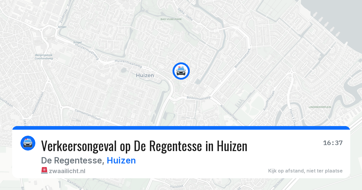 Verkeersongeval op De Regentesse in Huizen — 8 jul 2026