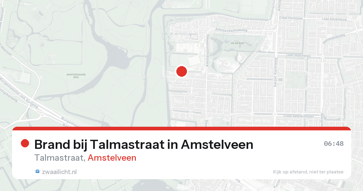 Brand bij Talmastraat in Amstelveen — 26 mei 2026