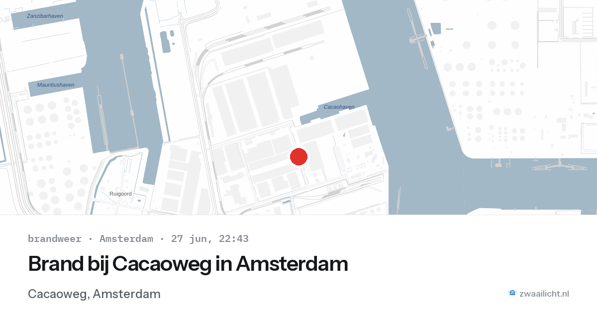 Brand bij Cacaoweg in Amsterdam — 27 jun 2026