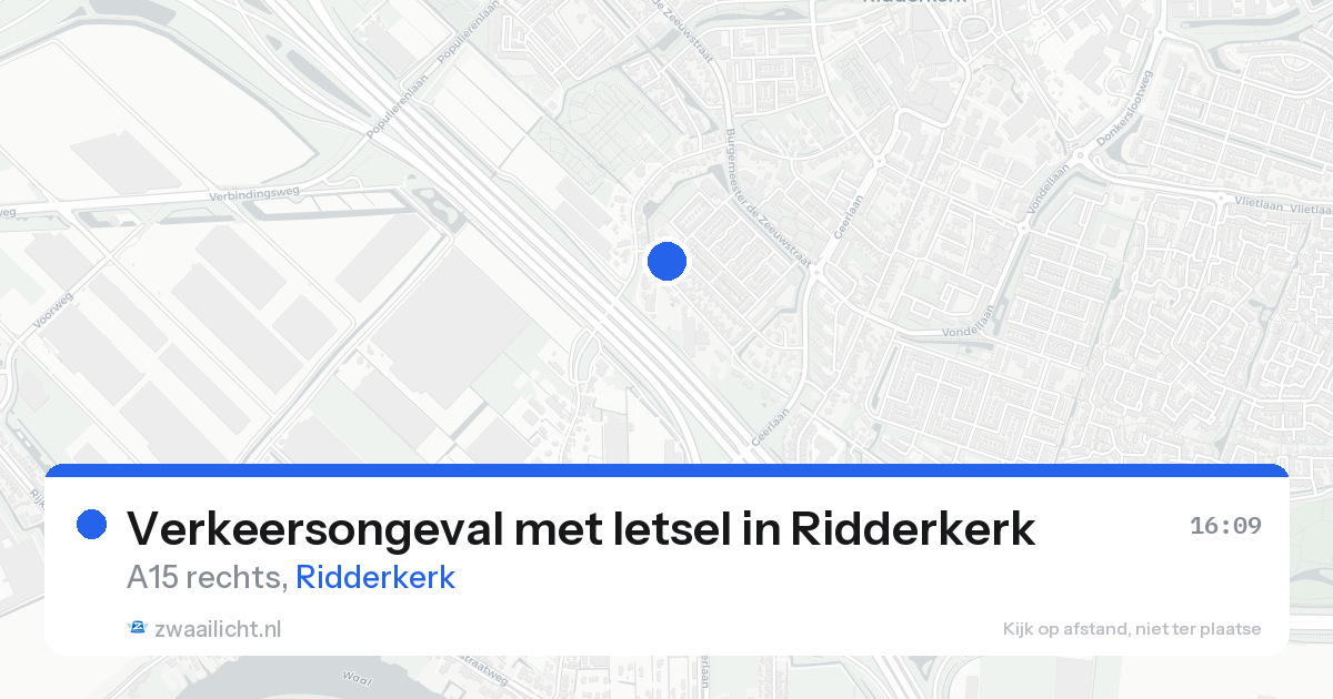 Verkeersongeval met letsel in Ridderkerk — 19 aug 2026