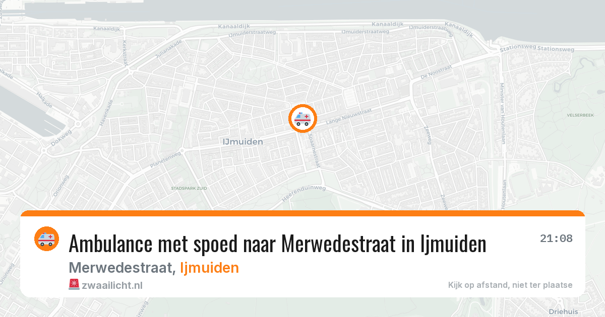 Ambulance met spoed naar Merwedestraat in Ijmuiden — 8 mei 2026