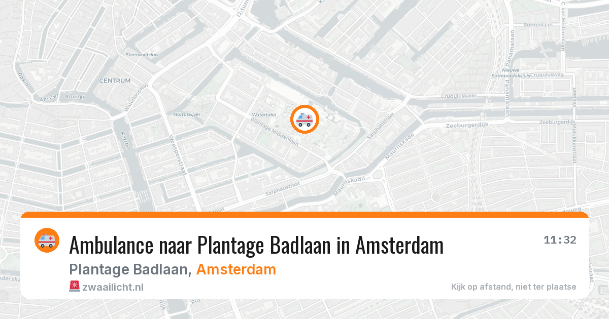 Ambulance naar Plantage Badlaan in Amsterdam — 11 mrt 2026