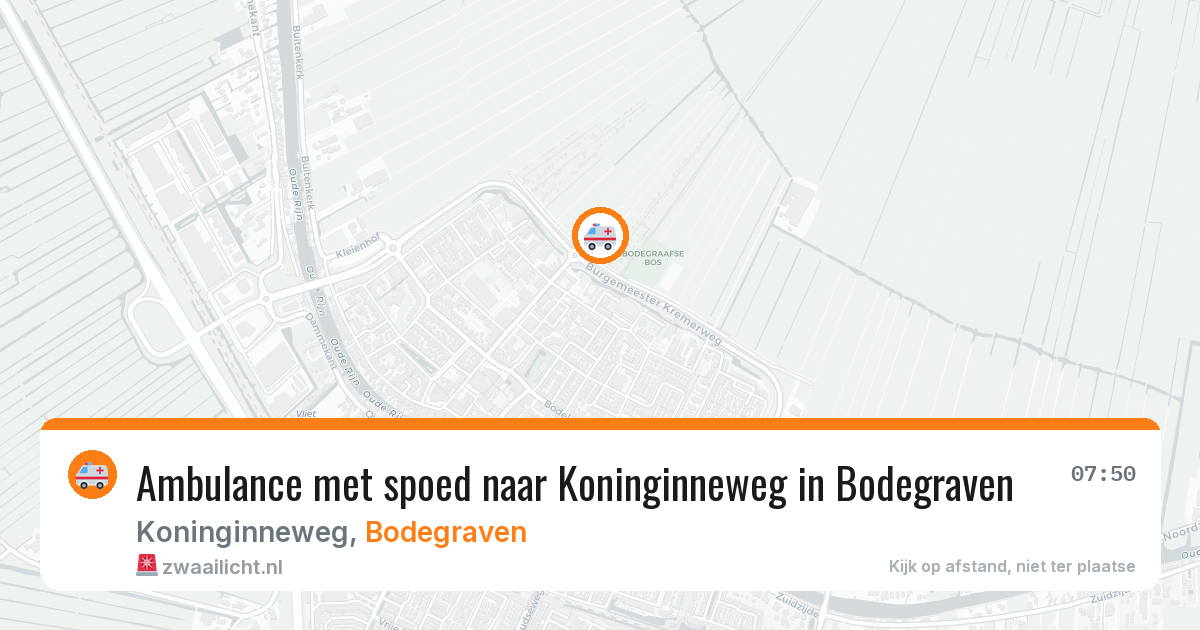 Ambulance met spoed naar Koninginneweg in Bodegraven — 12 aug 2026