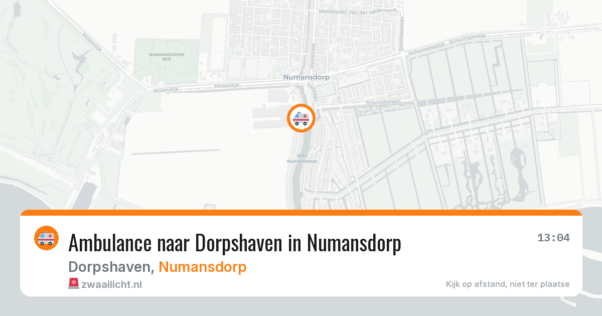Ambulance naar Dorpshaven in Numansdorp — 19 jul 2026
