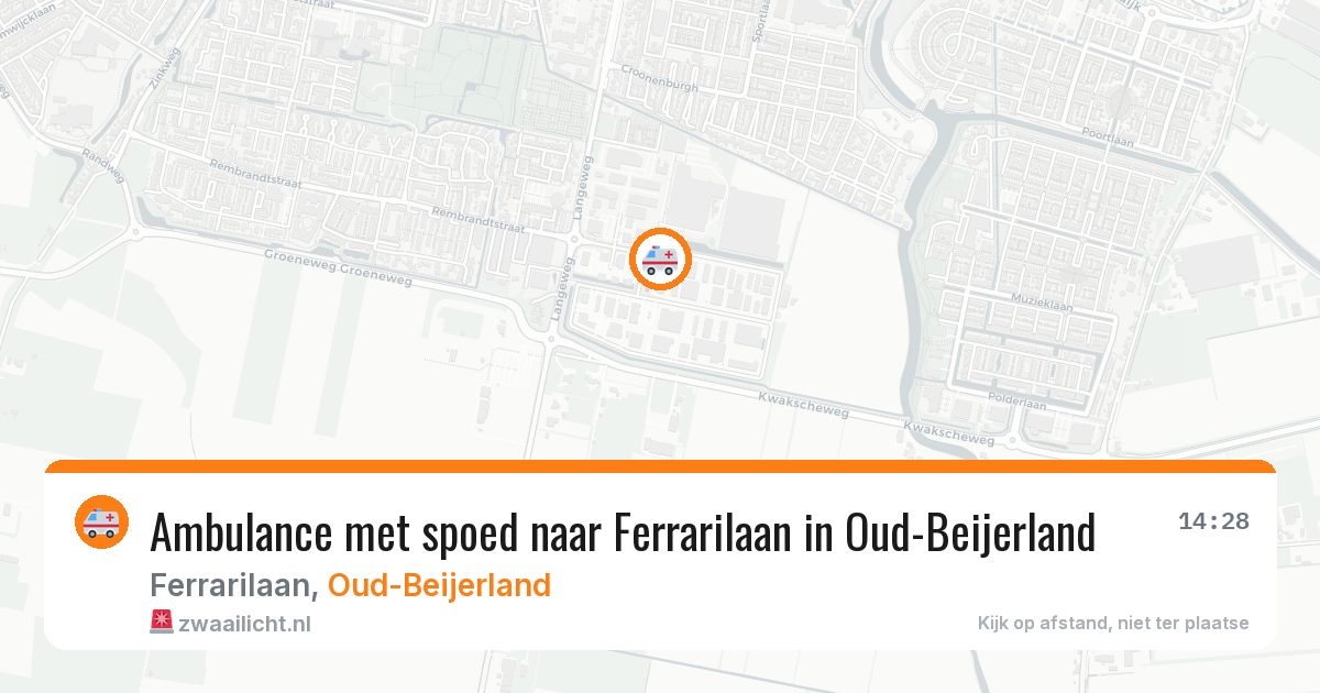 Ambulance met spoed naar Ferrarilaan in Oud-Beijerland — 29 jun 2026