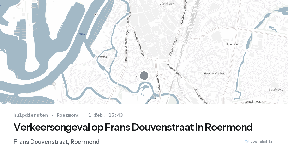 Verkeersongeval op Frans Douvenstraat in Roermond — 1 feb 2026