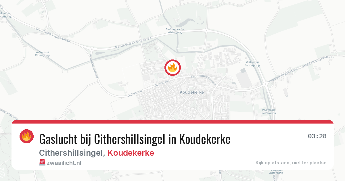 Gaslucht bij Cithershillsingel in Koudekerke — 22 mei 2026