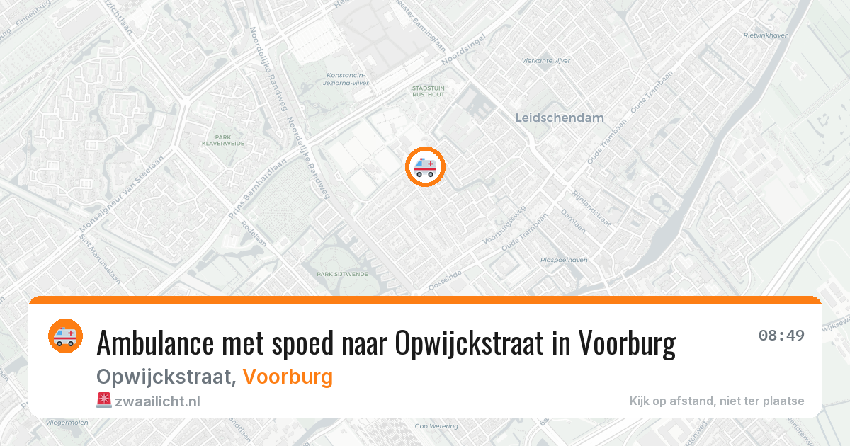 Ambulance met spoed naar Opwijckstraat in Voorburg — 6 mei 2026