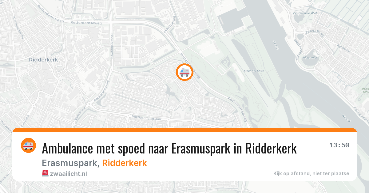 Ambulance met spoed naar Erasmuspark in Ridderkerk — 25 mei 2026