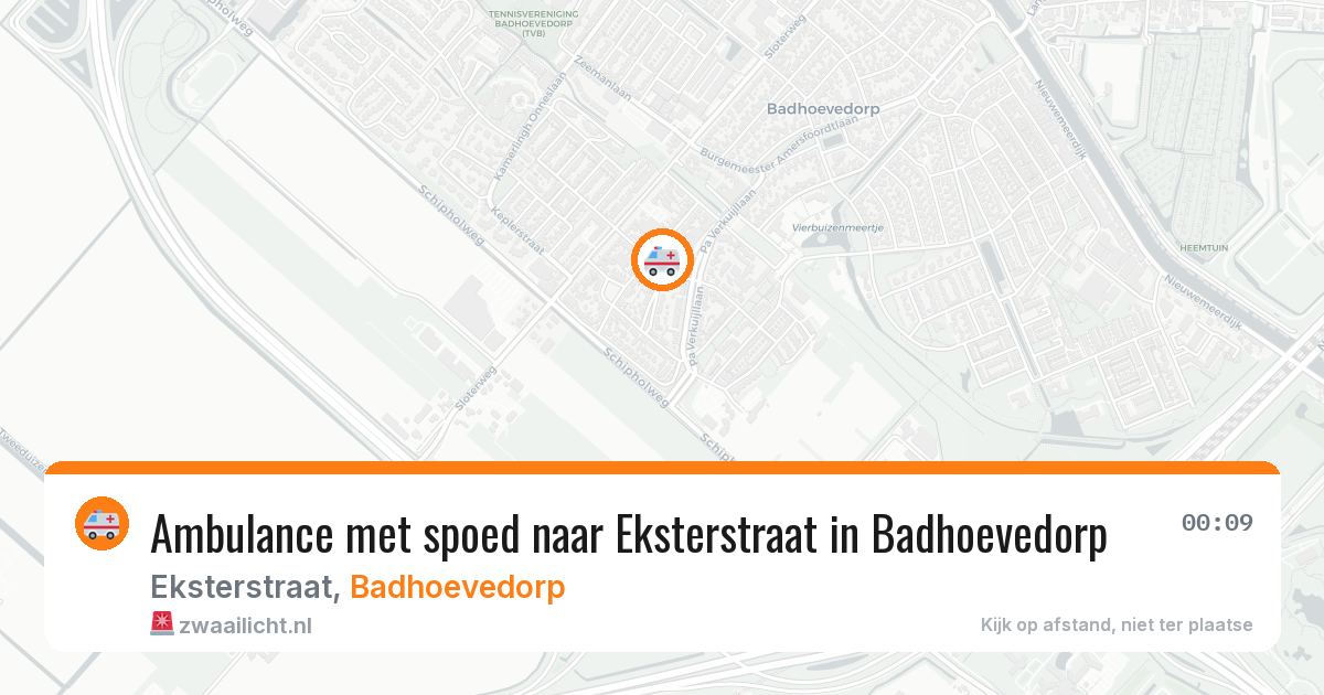 Ambulance met spoed naar Eksterstraat in Badhoevedorp — 19 jun 2026