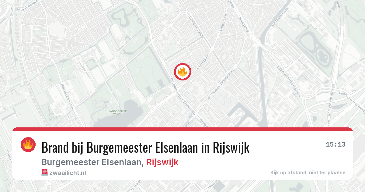 Brand bij Burgemeester Elsenlaan in Rijswijk — 12 aug 2026