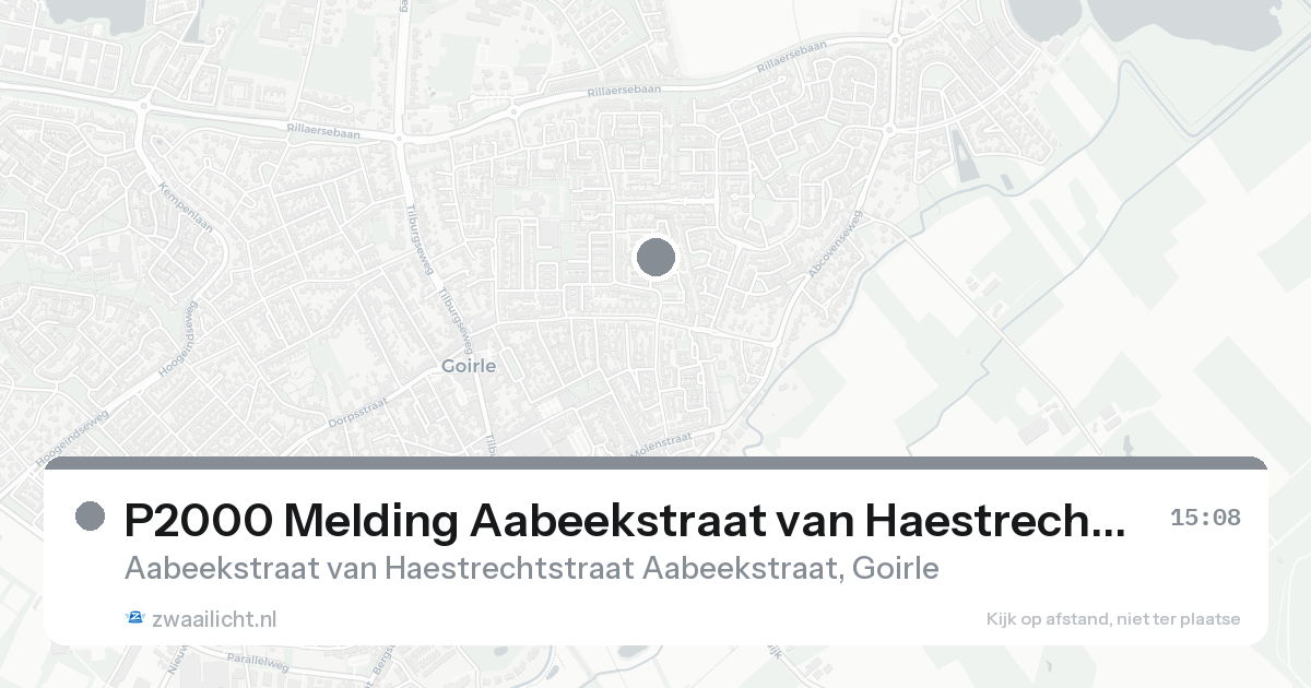 P2000 Melding Aabeekstraat van Haestrechtstraat Aabeekstraat, Goirle — 7 feb 2026