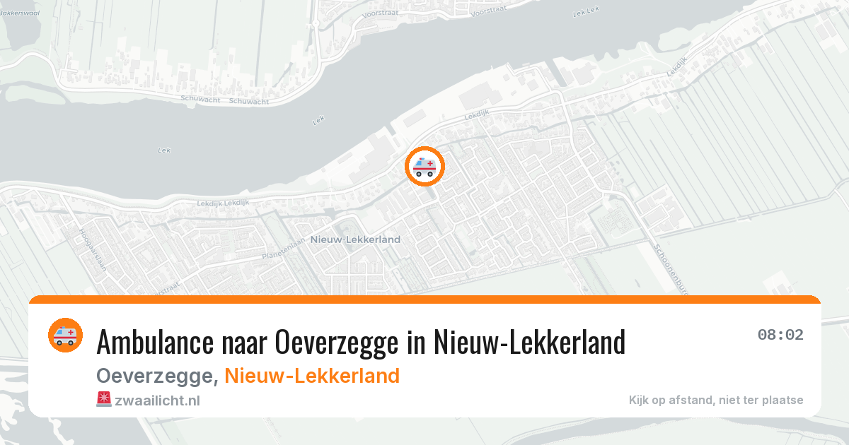 Ambulance naar Oeverzegge in Nieuw-Lekkerland — 8 jul 2026