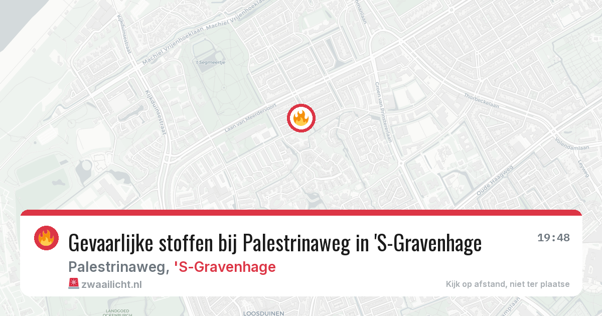 Gevaarlijke stoffen bij Palestrinaweg in 'S-Gravenhage — 21 mrt 2026