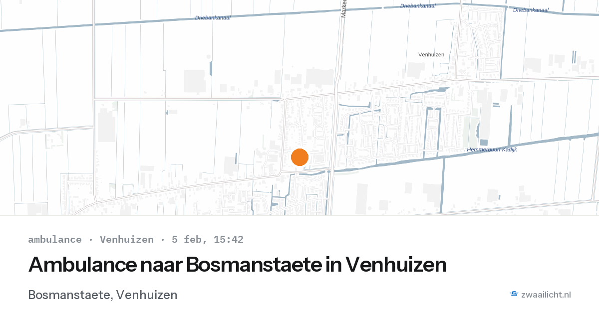 Ambulance naar Bosmanstaete in Venhuizen — 5 feb 2026