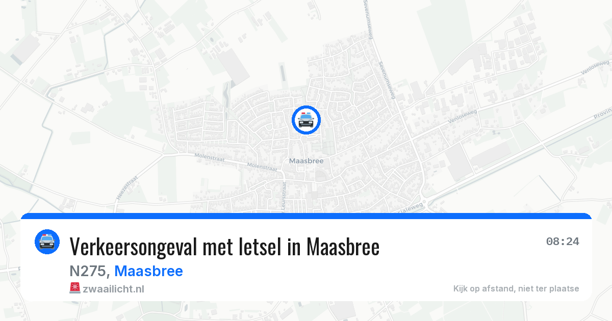 Verkeersongeval met letsel in Maasbree — 12 mrt 2026