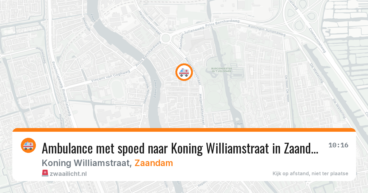Ambulance met spoed naar Koning Williamstraat in Zaandam — 12 apr 2026