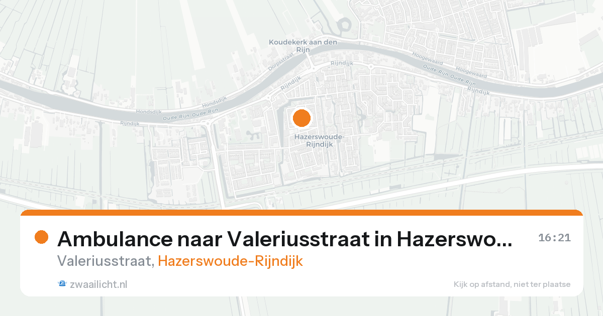 Ambulance naar Valeriusstraat in Hazerswoude-Rijndijk — 21 aug 2026