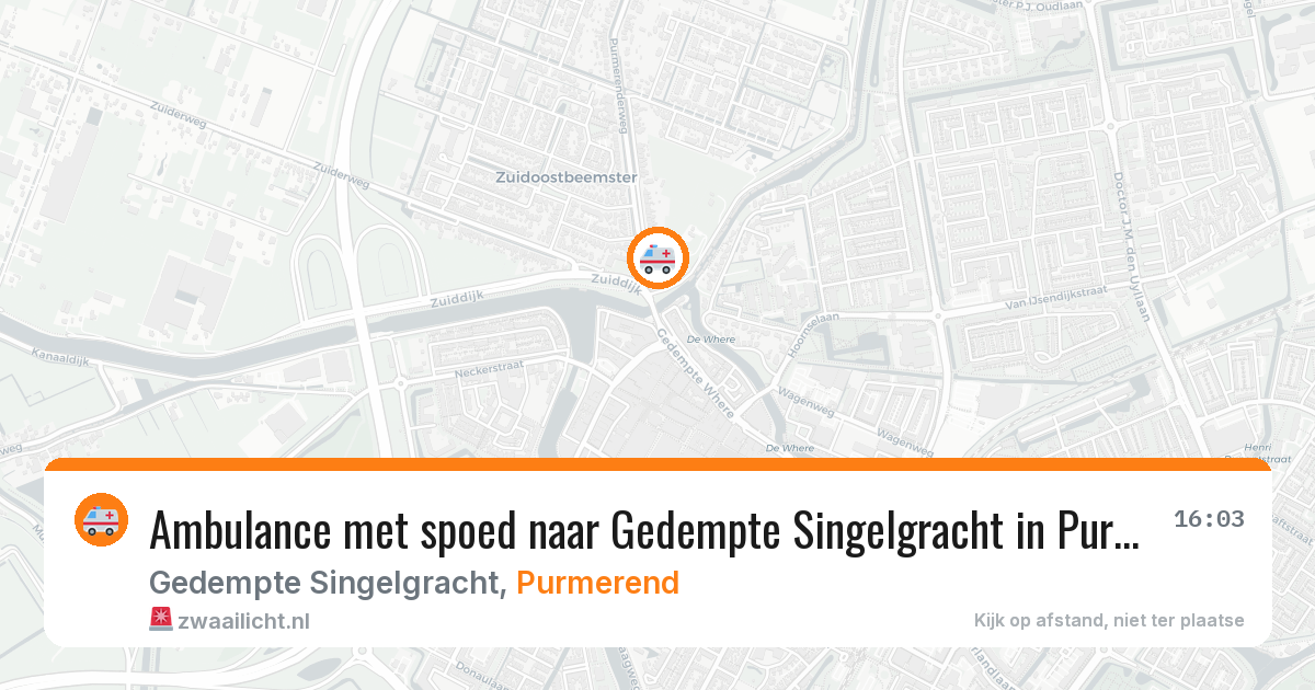 Ambulance met spoed naar Gedempte Singelgracht in Purmerend — 30 jun 2026