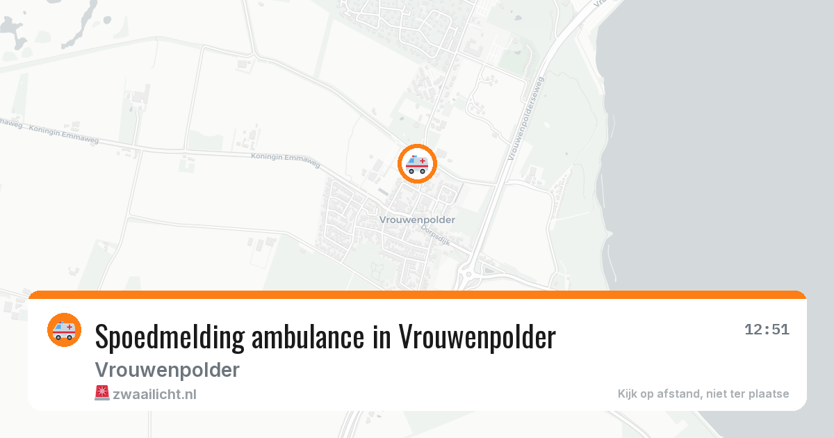 Spoedmelding ambulance in Vrouwenpolder — 16 mei 2026