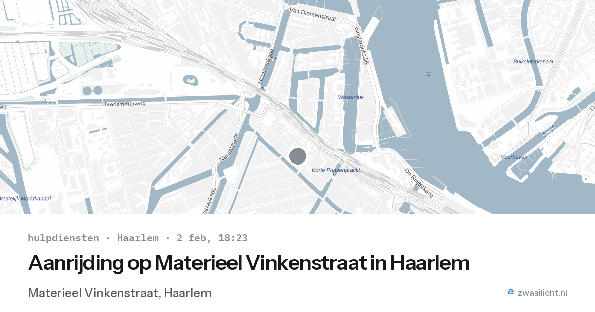 Aanrijding op Materieel Vinkenstraat in Haarlem — 2 feb 2026