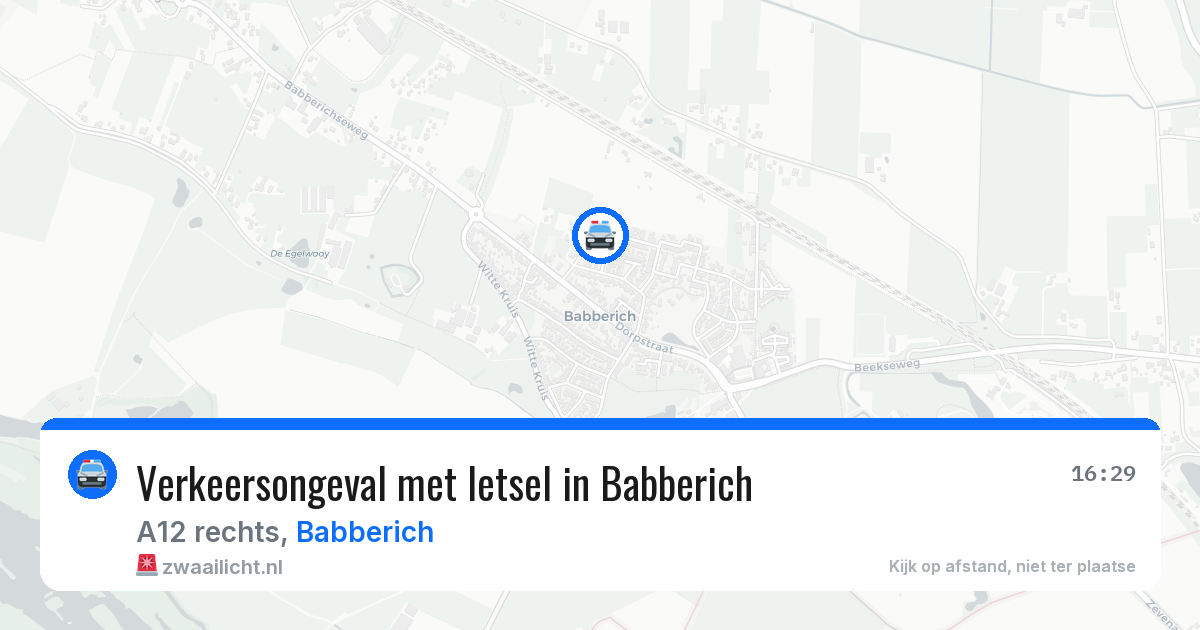 Verkeersongeval met letsel in Babberich — 25 apr 2026